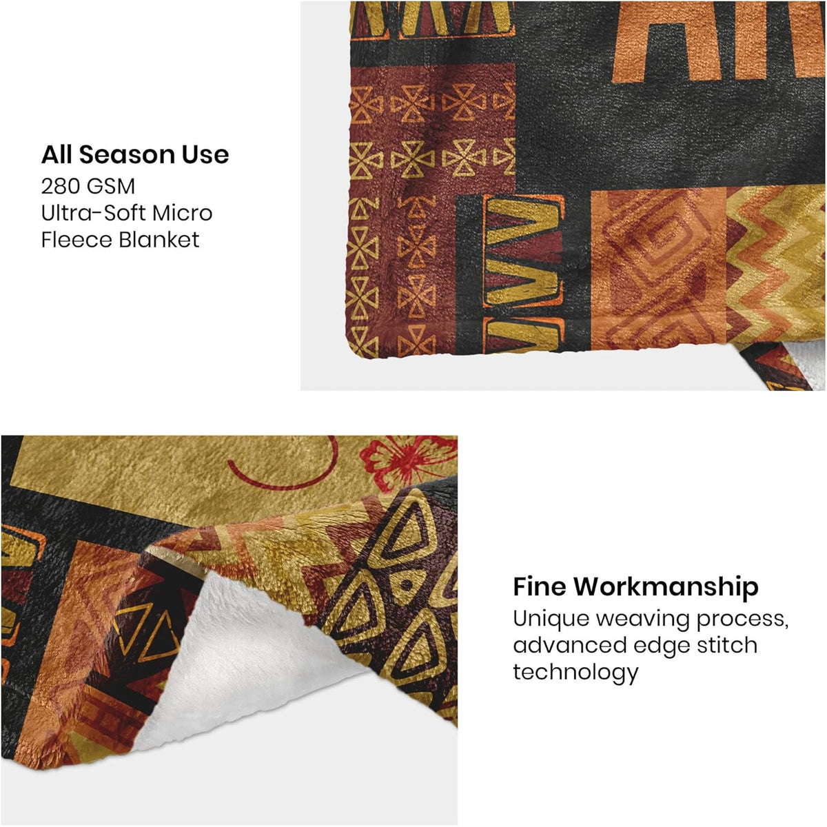 Gifts for an African American Wife from Her Husband, Including a 60X50 Blanket, Unique Birthday Gift Ideas for a Cool Black Wife, Wedding Gifts for Women, And Afro-Inspired Presents for Valentine'S Day