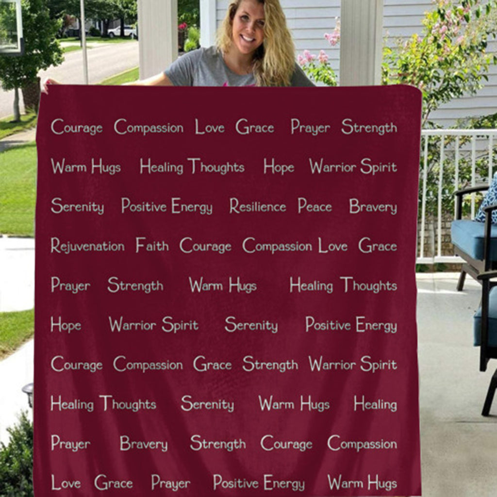 1pc Inspirational Navy Blue Throw Blanket - Super Soft, Warm Embrace with Positive Affirmations for Strength, Courage, Love & Hope - Allergy-Friendly, Multi-Purpose Comfort 60x50 inches