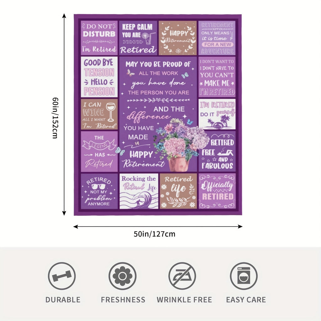 1pc Vintage Style Retirement Gift for Women, 50 x 60 Inches - Elegant Mixed Colors, Hand Wash Only, Perfect for Retirement Party Decorations and Thoughtful Presents for Colleagues and Friends, Retirement Gifts for Women