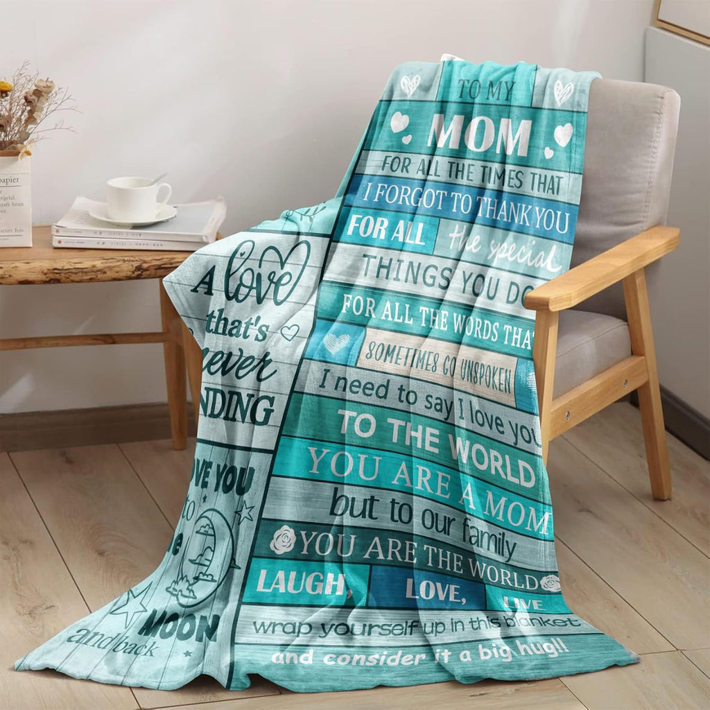 Christmas Blanket for Mom, Gifts for Mom Birthday, Mom Blanket Gifts from Daughters Son, Mother Mommy Throw Blanket for Valentines, Mothers Day 60x50