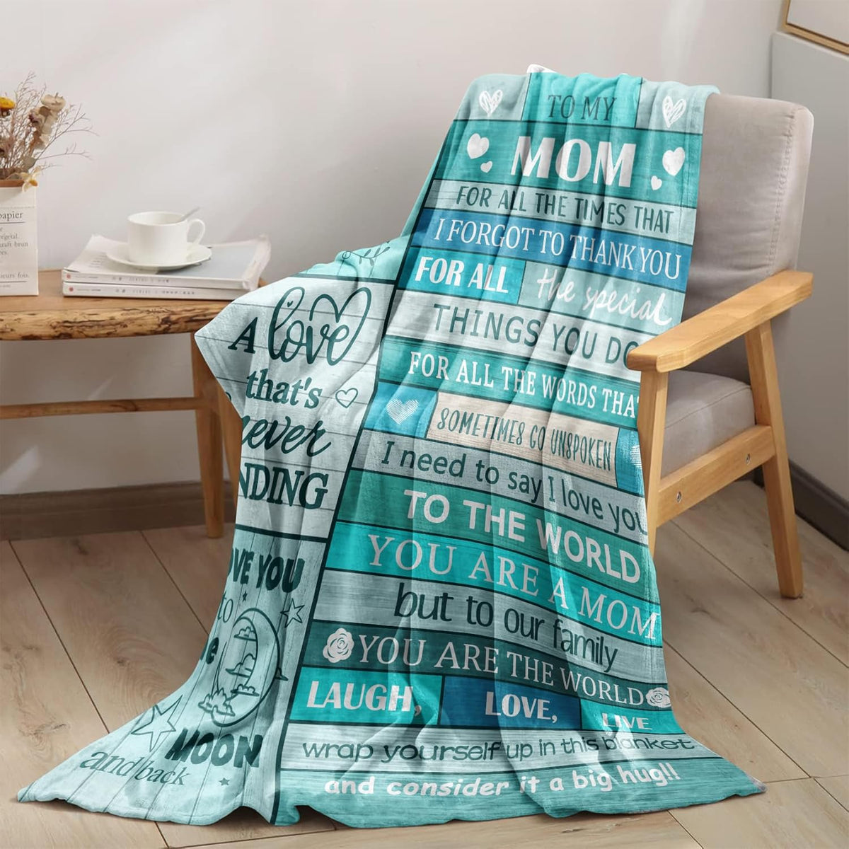 Christmas Blanket for Mom, Gifts for Mom Birthday, Mom Blanket Gifts from Daughters Son, Mother Mommy Throw Blanket for Valentines, Mothers Day 60x50