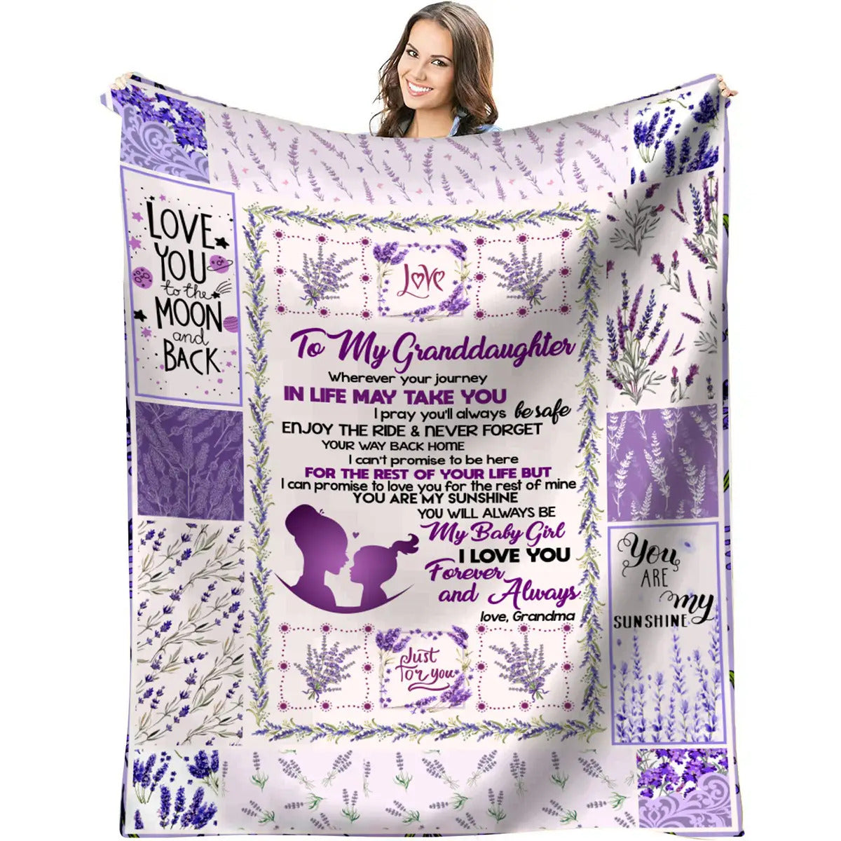 1pc Flannel Blanket, a Blanket Gift for My Granddaughter, Comfortable and Warm Soft Blanket Suitable for Sofa, Office Desk, and Travel