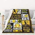 1pc Softball Throw Blanket 50x60 Inches, Cozy Polyester, Square, Soft Warm Comfort for All Seasons, Home Kitchen Decor, Sports Themed Gift