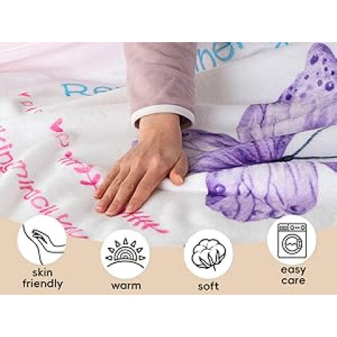 Battilo Throw Blankets Anniversary Birthday Gift for Mom from Daughter Son, I Love You Mom Blanket, Super Soft Flannel Throw Blankets for Bed Couch, 50x60