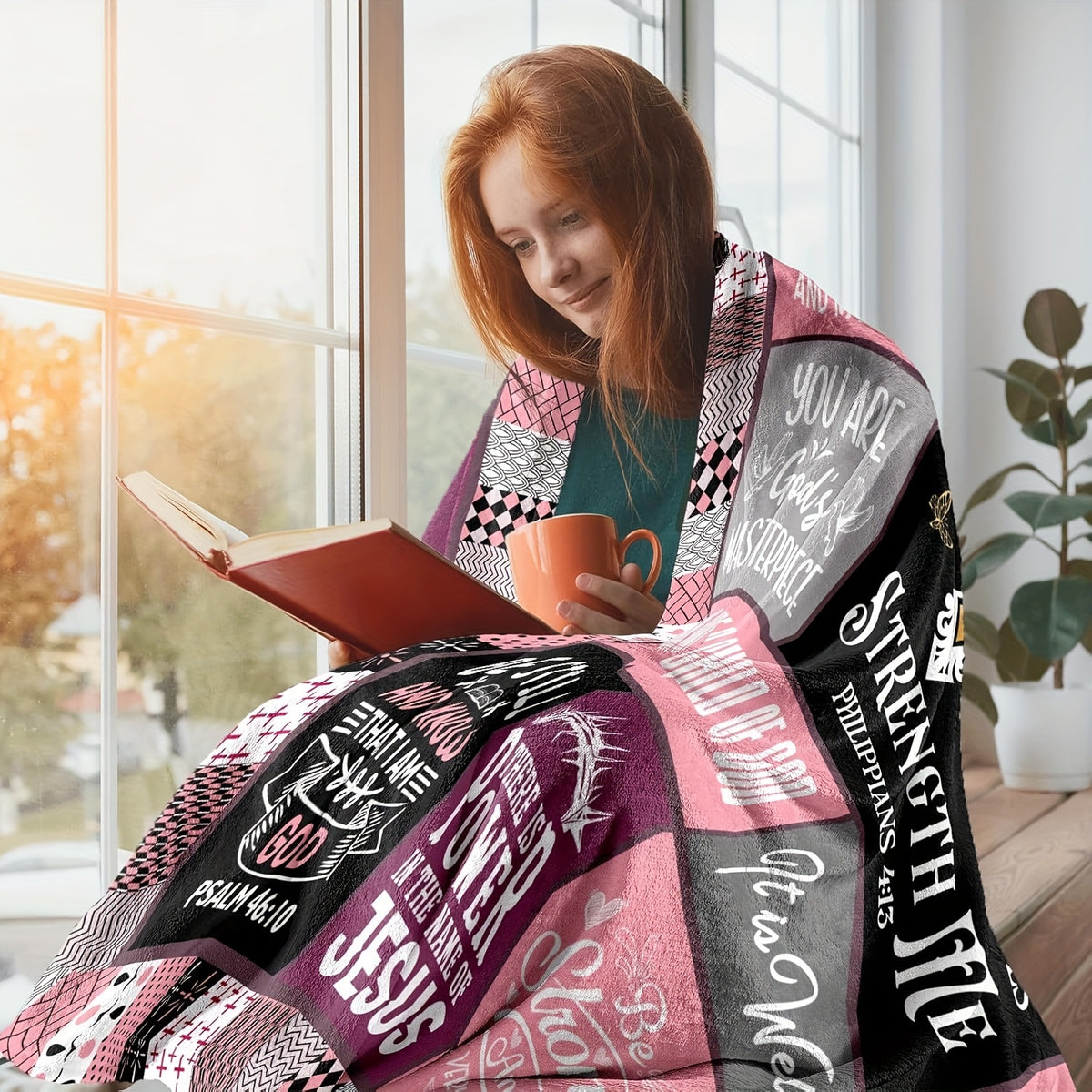Christian Gift Blanket for Religious Enthusiasts, Soft Plush Sofa Blanket, TV Blanket, 1pc