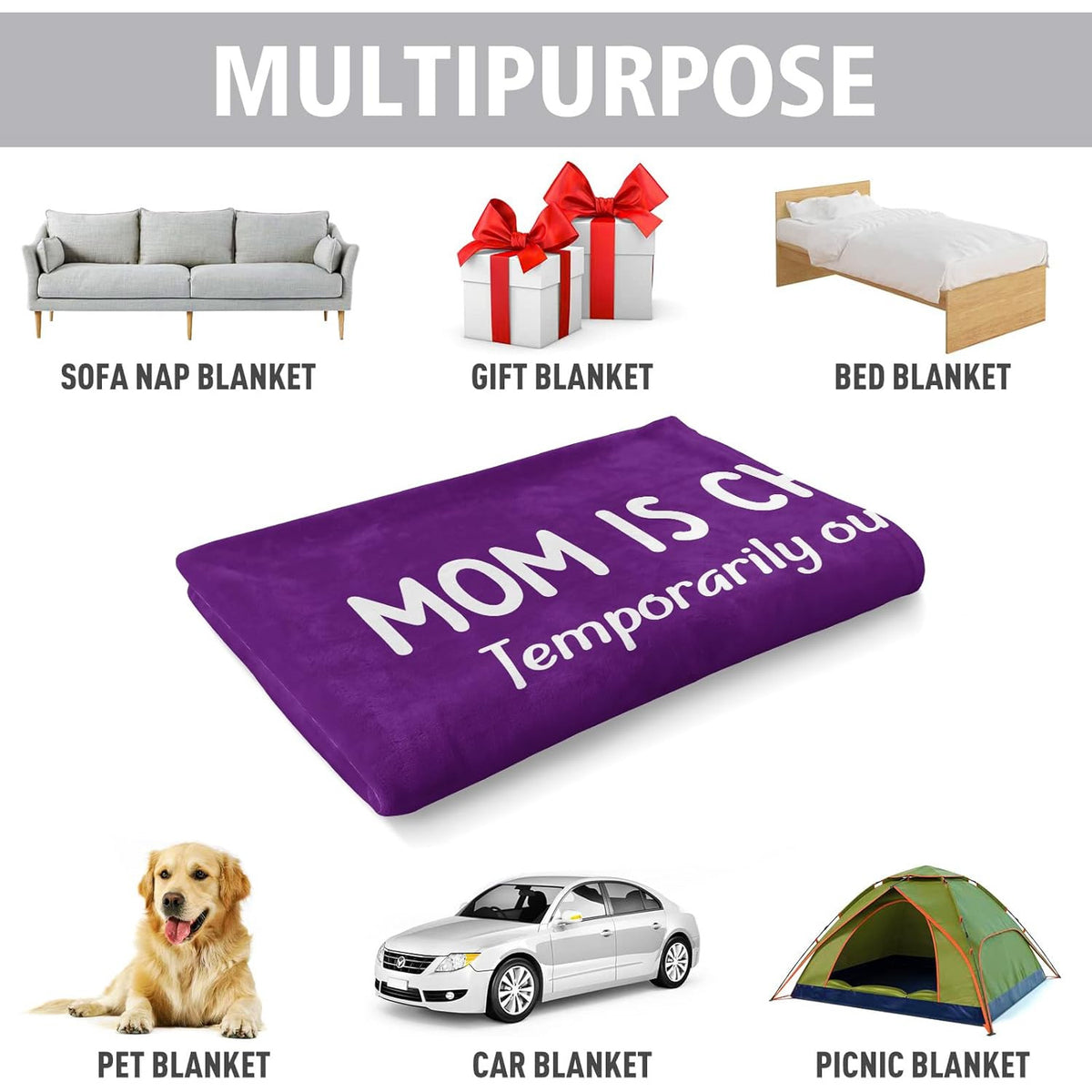 Craftique Offers Christmas And Birthday Presents for Mothers, Featuring a Cozy Blanket Adorned with a Humorous Design. This Practical Throw Is Perfect for Napping Or Traveling, Measuring 60 by 50 Inches
