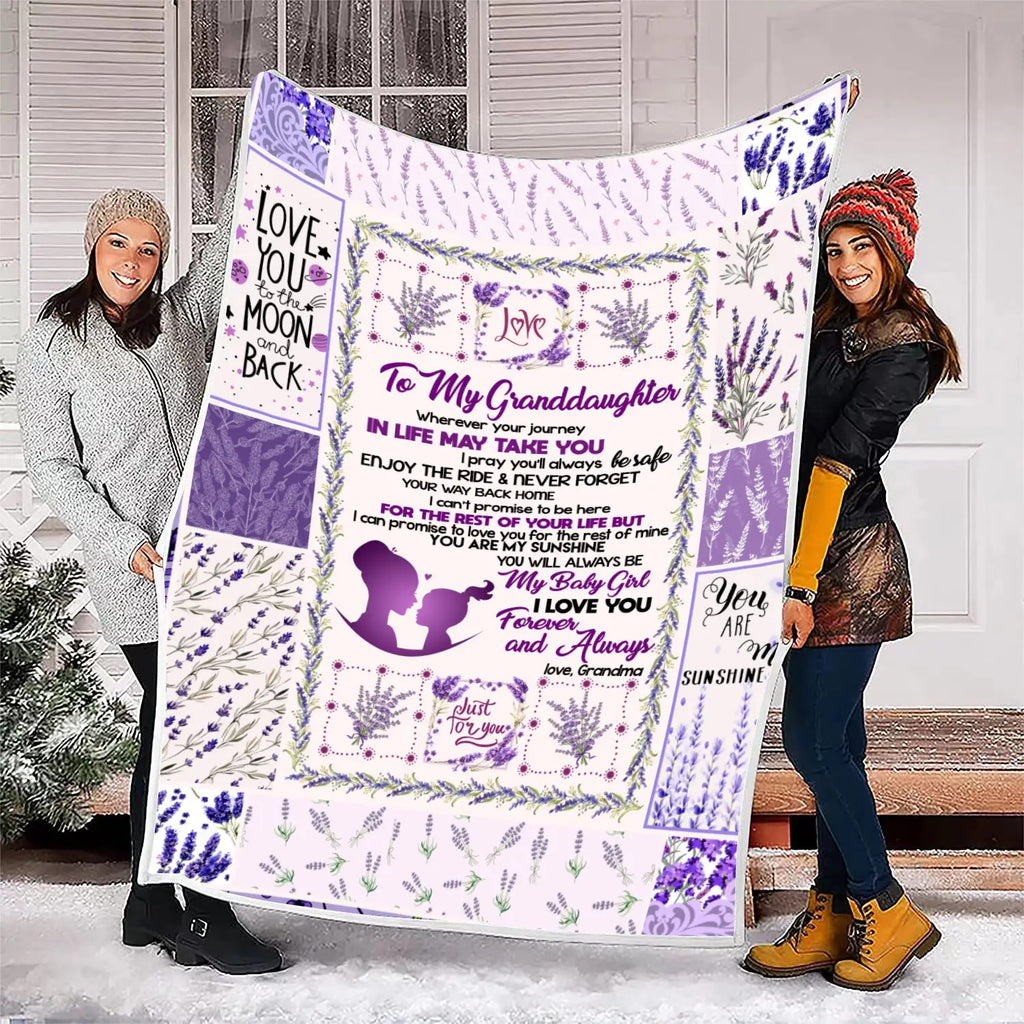 1pc Flannel Blanket, a Blanket Gift for My Granddaughter, Comfortable and Warm Soft Blanket Suitable for Sofa, Office Desk, and Travel