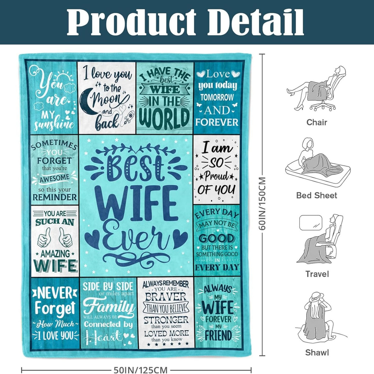 Gifts for a Wife Including a Christmas Blanket from Her Husband, Romantic Anniversary Presents, Birthday Gift Ideas, And Expressions of Love. The Best Gifts for a Wife Include a Cozy Blanket Measuring 50X60