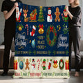 1pc, Santa Claus and Reindeer Pattern Dark Blue Flannel Blanket, Soft, Comfortable, and Warm, Holiday Themed Design, Durable Plush Surface, All-Season Universal Sofa Blanket, Warm Cover Blanket, Multiple Sizes Available, Suitable for Living Room
