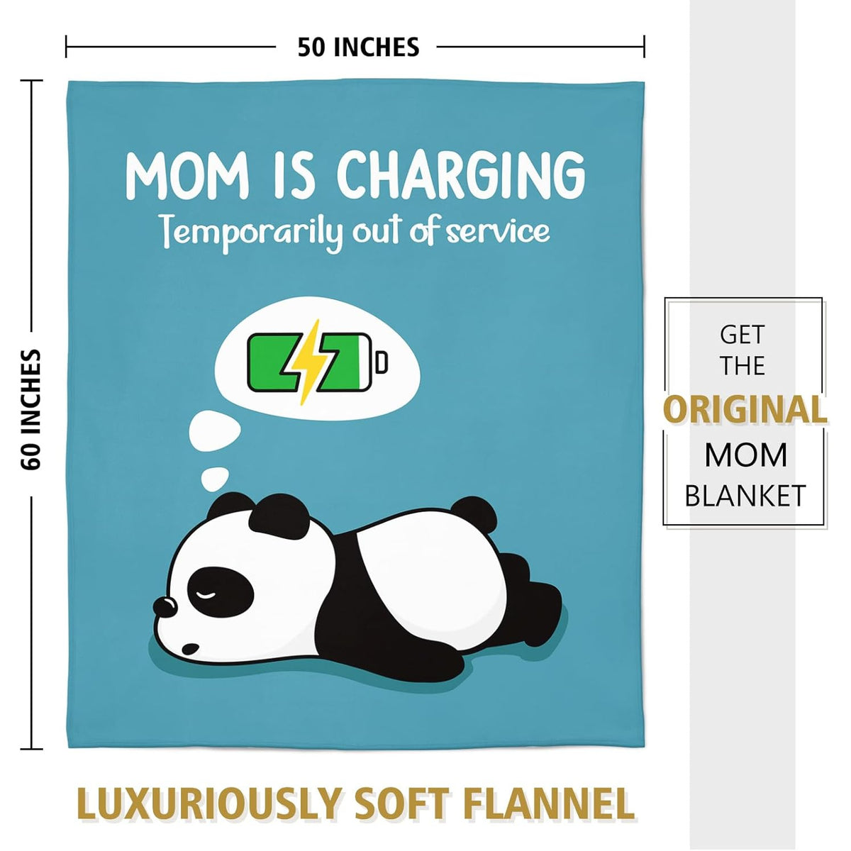 Craftique Humorous Presents for Mother'S Birthday And Valentine'S Day - Mom Is a Charging Blanket - Gifts for New Mothers, an Ultra-Soft Throw Blanket for Napping And Travel, Measuring 60 by 50