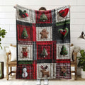 1 Christmas Holiday Pattern Blanket, Featuring a Warm Festive Design with a Soft Plush Surface. Made of Lightweight and Durable Flannel Material, Available in Multiple Sizes. Perfect for Christmas, Living Room Relaxation, Bedroom Warmth