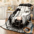1pc Vintage 3D Bull Terrier Print Flannel Blanket Hypoallergenic Soft Warm Multipurpose Throw for Sofa Home Office Nap Camping Travel Machine Washable Geometric Digital Print 100% Polye