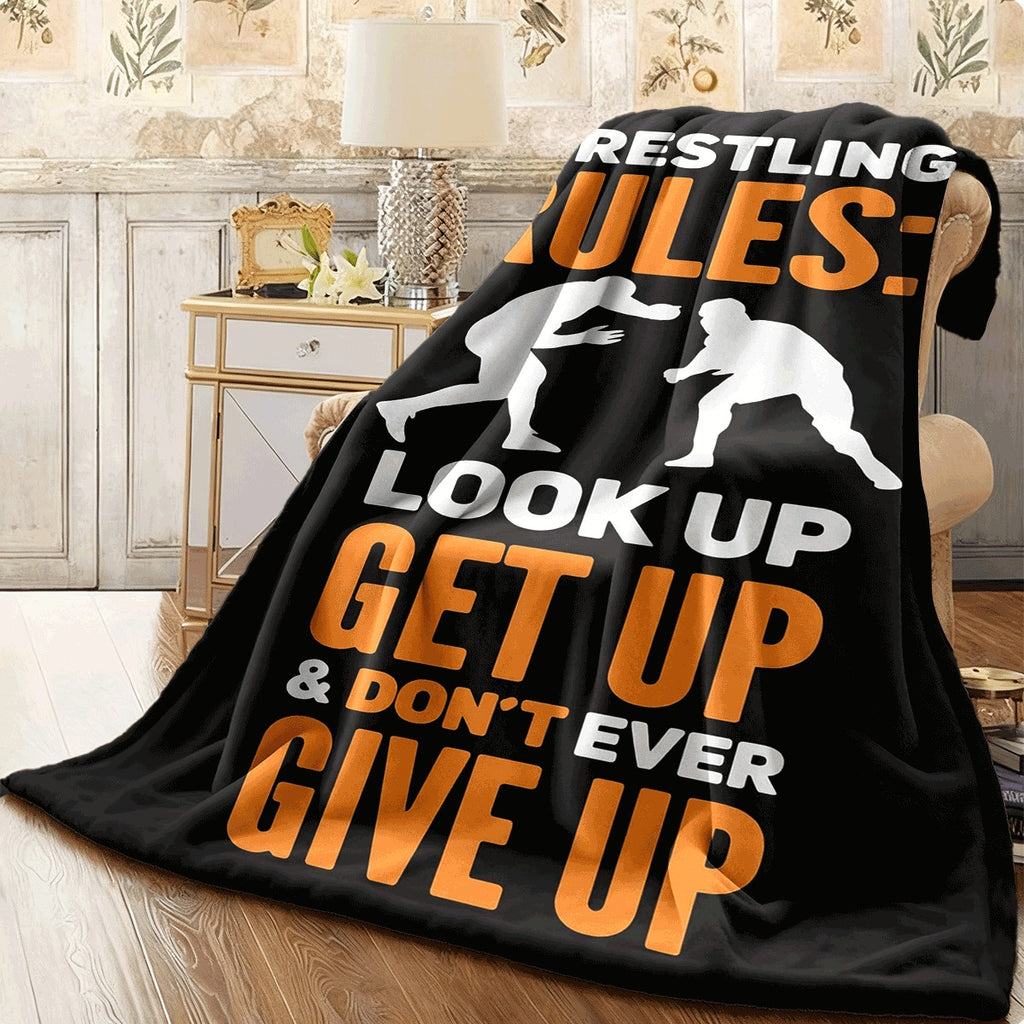1pc Ultra-Soft Flannel Wrestling-Themed Throw Blanket Perfect for Sports Fans, Ideal for Couch, Bed, And Camping Cozy & Warm All-Season Comfort, Great Gift for Wrestlers, Multi-Purpose Use As Sha