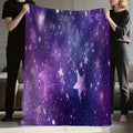 1pc Starry Dreamy Flannel Blanket, Soft Comfortable Warm, Purple Gradient Design, All-Season Blanket, Warm Cover, Multiple Sizes Available, Suitable for Living Room Sofa, Bedroom, Reading Corner, Leisure Time, And Night Sleep