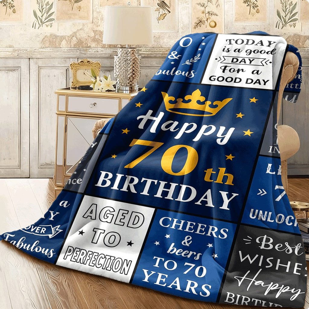 1pc Gifts for Men'S 70Th Birthday, a Cozy Blanket for Celebrating 70 Years, a Soft Flannel Blanket for Men Born in 1955