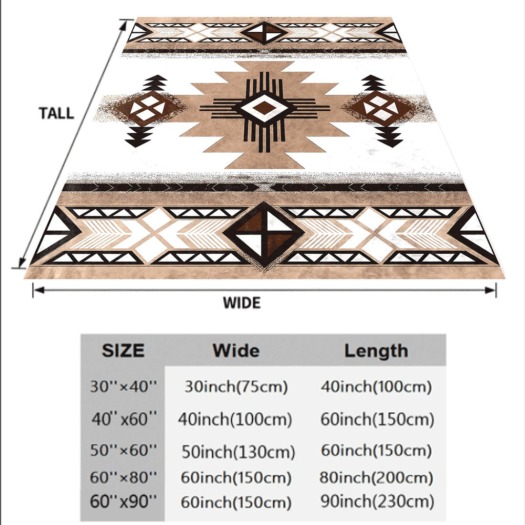 1pc Tribal Geometric Flannel Blanket Ethnic Abstract Pattern Soft Throw Cozy All-Season Flannel Fabric for Sofa Unique Traditional Design Spread Decor