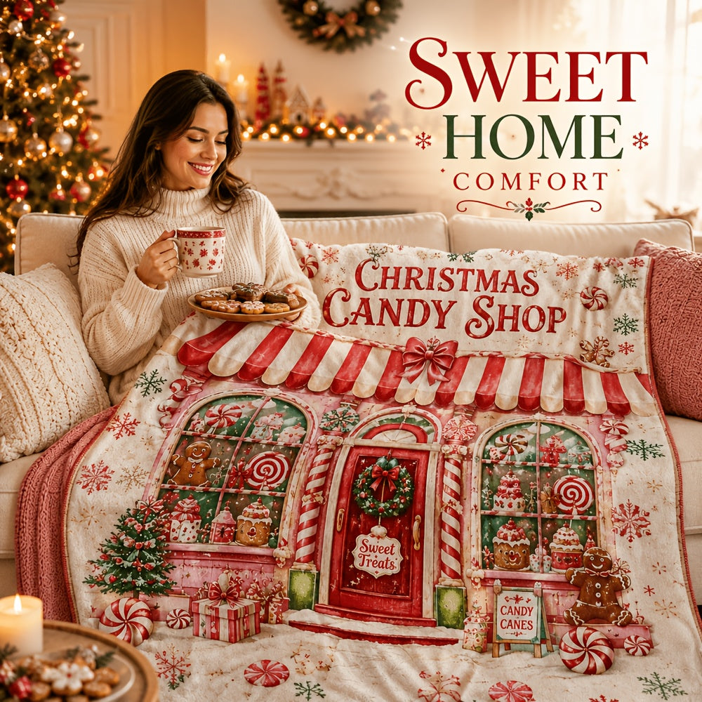 Blankets, Christmas Candy Store, Mints, Gingerbread, Lollipops, Patterns, Living Room, Sofa, Bedroom, Lunch Break