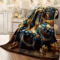 1pc Cozy Flannel Blanket with Cute Octopus & Soft Plush Spread All-Season Warmth & S Couch Travel Machine Washable Golden & Brown Animal Print (Cheapest Per-use) Spread or T