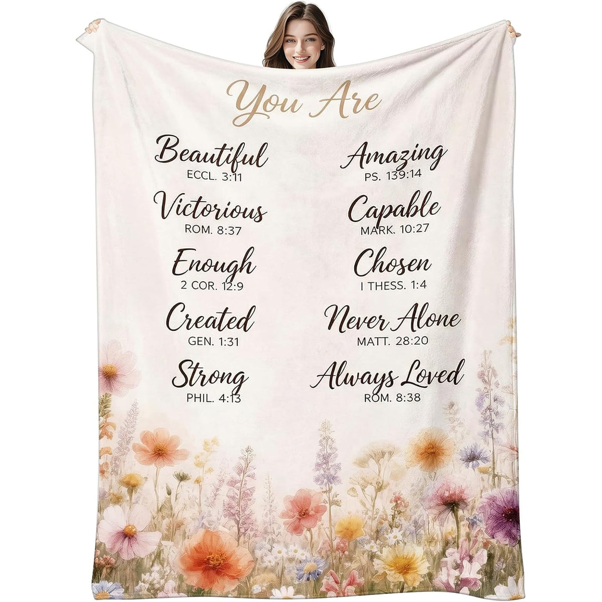 Christian Gifts for Women, Mom Religious Inspirational Catholic Confirmation Communion Faith Gift for Friend, Birthday Valentines Mothers Day Easter Christmas Throw Blanket for Wife Girls 60''x50''