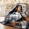 1pc Digital Print Eagle Queen Flannel Throw Blanket Soft Warm Polyester for Sofa Travel Camping Living Room Office Chair Contemporary Style with Dreamcatcher and Owl Design All-Sea