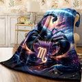 1pc Scorpio Zodiac Starry Sky Print Blanket Soft Reversible Flannel Throw for All Seasons Perfect for Sofa Camping & Office Naps Unique Gift Idea