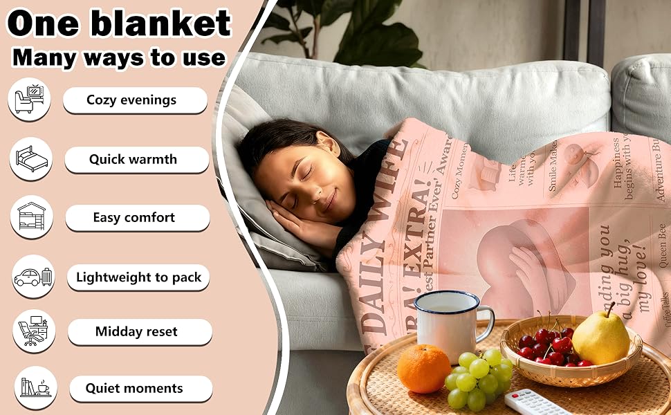 A Cozy Blanket for My Wife, Perfect Romantic Present, Soft Flannel Throw for Warm Embraces, Ideal for Wedding Anniversaries, Birthdays, And Valentine'S Day Gifts from Husband, The Ultimate Gift for The Best Wife, Queen Bee Love Blanket 60X50 Inches