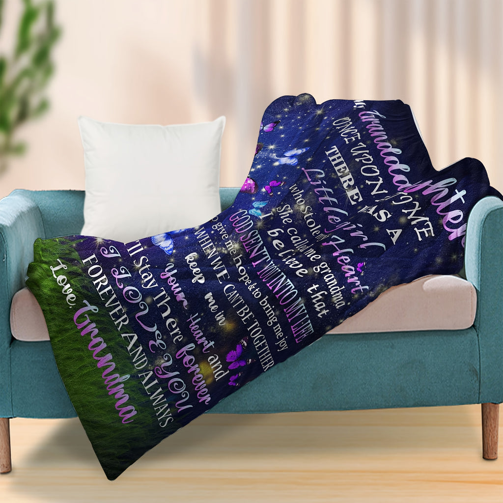 1pc Granddaughter Gifts from Grandma, Granddaughter Gifts Blanket, Gifts for Granddaughter, Great Granddaughter Gifts, Granddaughter Gifts from Nana, Birthday Gifts for Granddaughter Throw Blanket