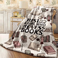 1pc Book Lover Style Flannel Blanket Soft Polyester All-Season Throw Multi-Size Decorative Blanket for Room and Living Room Machine Washable Perfect Gift for Family and Friends on Birthday