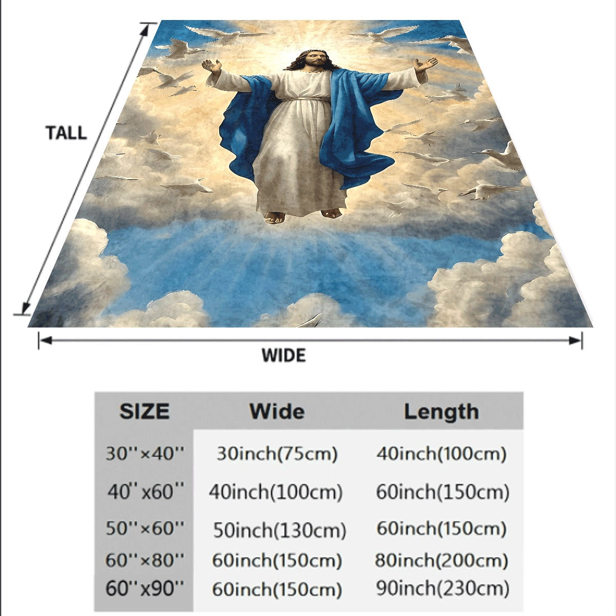 1pc Ultra-Soft Jesus-Inspired Flannel Throw Blanket HD Print Versatile for Sofa & Room Perfect Gift Idea All-Season Comfort