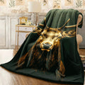 1pc Nordic Deer Head Blanket - Super Soft Blanket Suitable for All Seasons Sofa Camping Travel Cover Carpet Perfect Gift for Nature Enthusiasts Thick And Durable Nordic Style