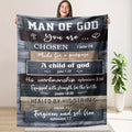 Inspirational Bible Verses Throw Blanket, Soft Flannel, Multi-Season, Vintage Style, Polyester, Digital Print, 200-250g Fabric, Versatile for Sofa, TV, Bed- No Embellishments