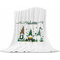 Flannel Flannel Blanket St. Patrick's Day Dwarfs Irish Golden Coin Shamrock Leaves Thin Soft Warm Cozy Throw for Home Sofa Travel Camping Couch Picnic White 30x40in