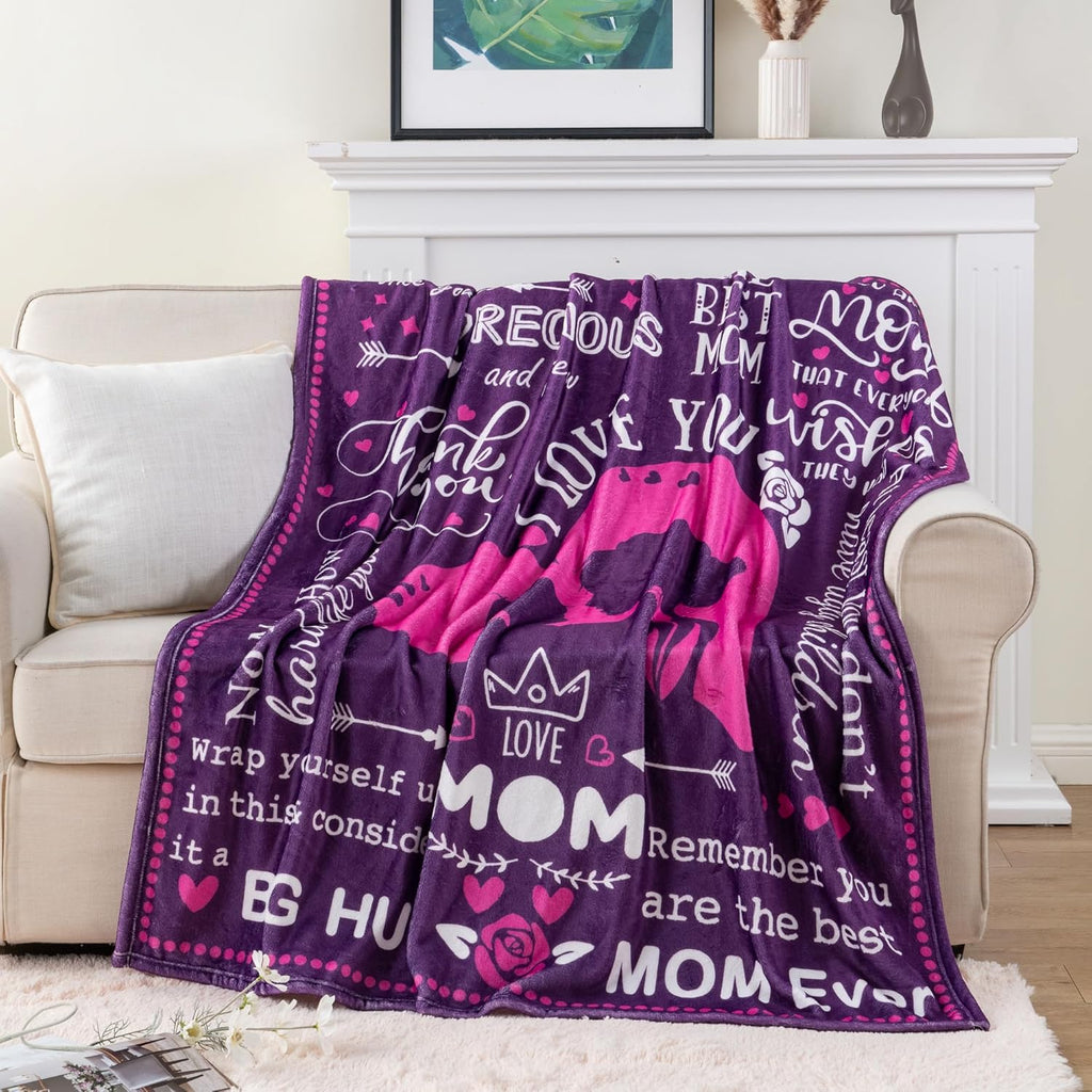Battilo'S Incredibly Soft And Cozy Blanket for Mothers, a Distinctive Birthday Gift From, Perfect for Mother'S Day, Birthdays, And Christmas. This Flannel Throw Measures 50X60 And Comes in Purple, Ideal for Use on Beds Or Couches