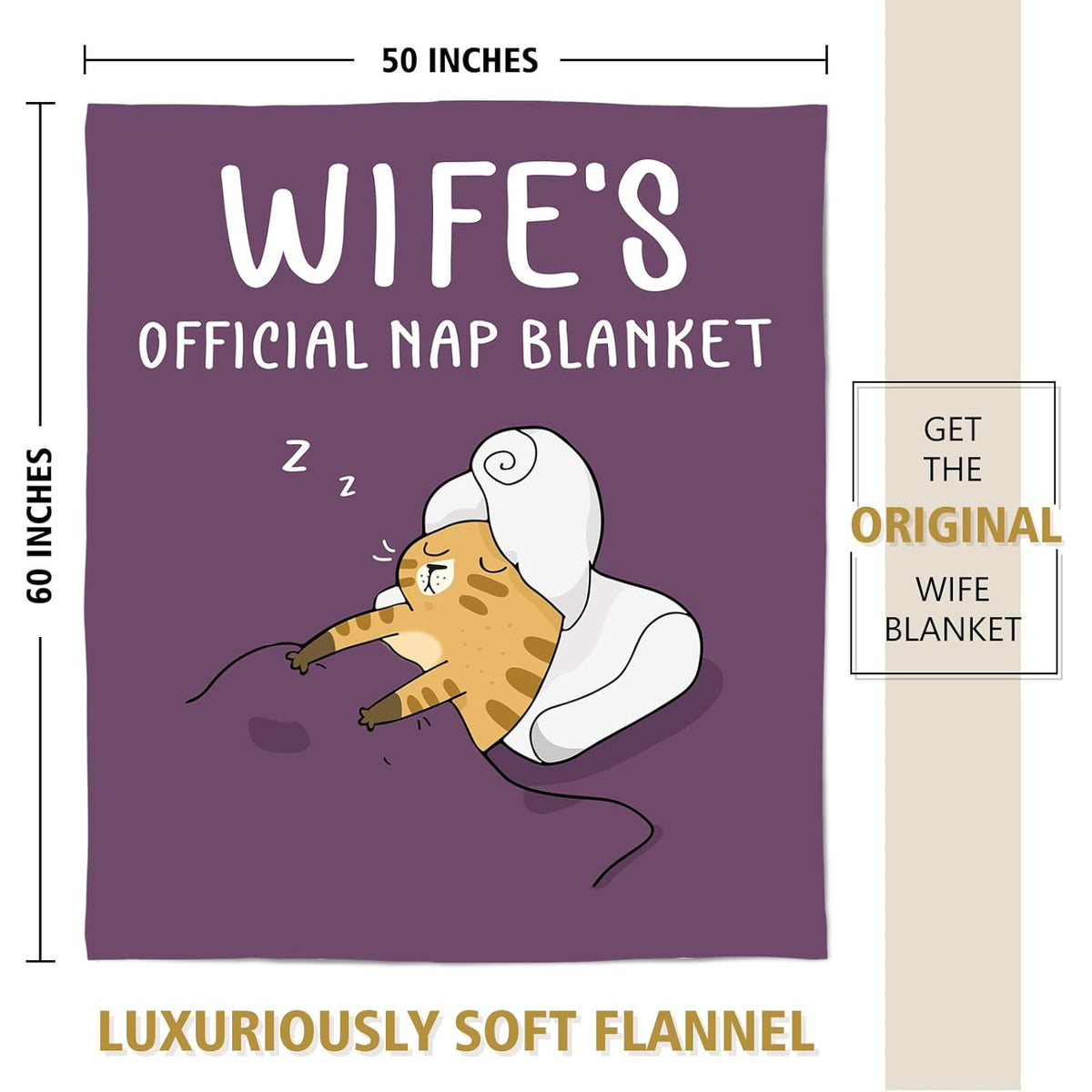 SteadStyle Christmas Wife Gifts from Husband- Gifts for Her Blanket, Wife Birthday Gift Ideas, Wedding Anniversary Romantic Gift for Wifey, Valentine's Mother's Day Present for Her 60X 50(Purple)
