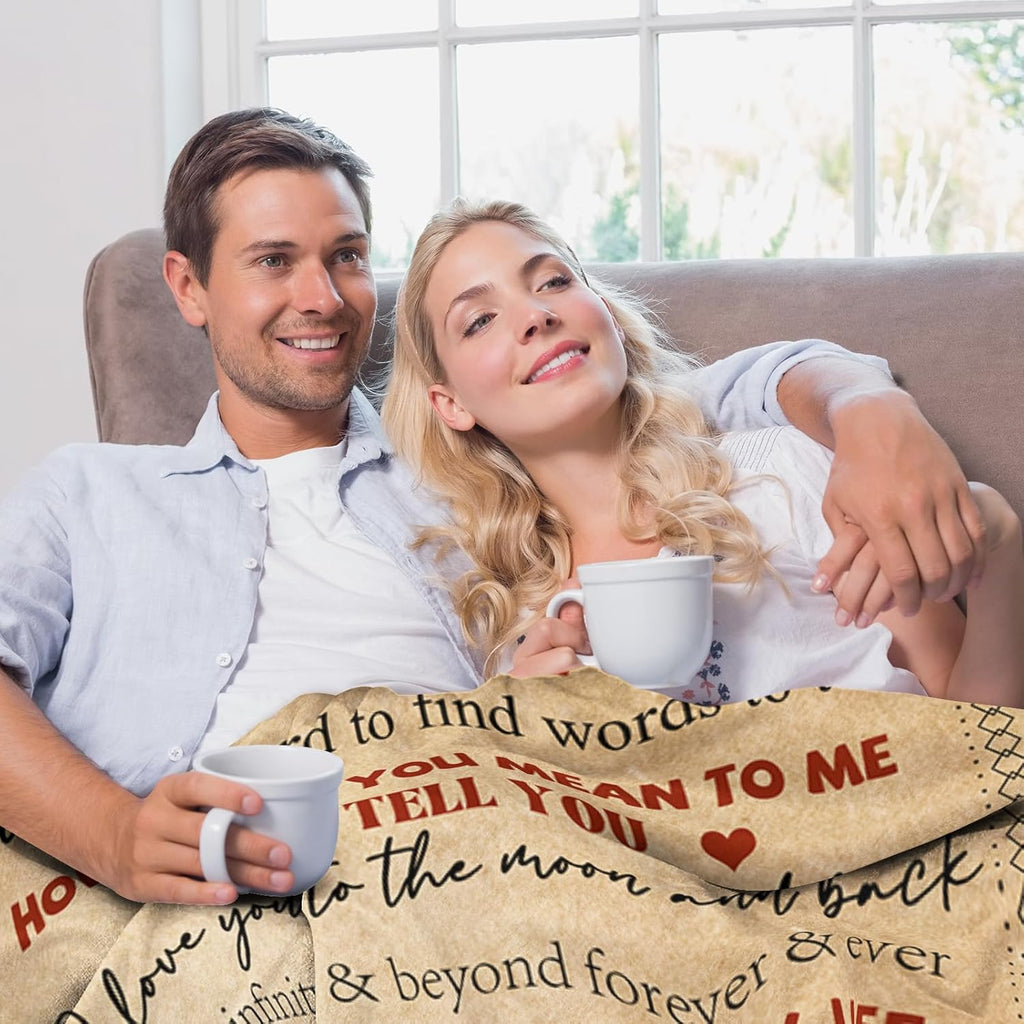 Wife Christmas Birthday Gifts from Husband Ideas- Happy Wedding Anniversary Romantic Gifts for Women- I Love You Gift for Her- Anniversary Birthday Presents for Her- to My Wife Blanket 50x60