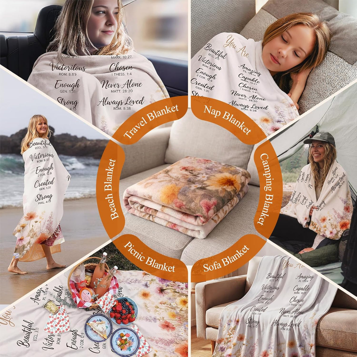Christian Gifts for Women, Mom Religious Inspirational Catholic Confirmation Communion Faith Gift for Friend, Birthday Valentines Mothers Day Easter Christmas Throw Blanket for Wife Girls 60''x50''