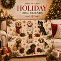 Blanket, Christmas Cute Dog Squad Flannel Blanket Autumn and Winter Warm Living Room Sofa Blanket Bedroom Blanket Lunch Break Air Conditioning Blanket