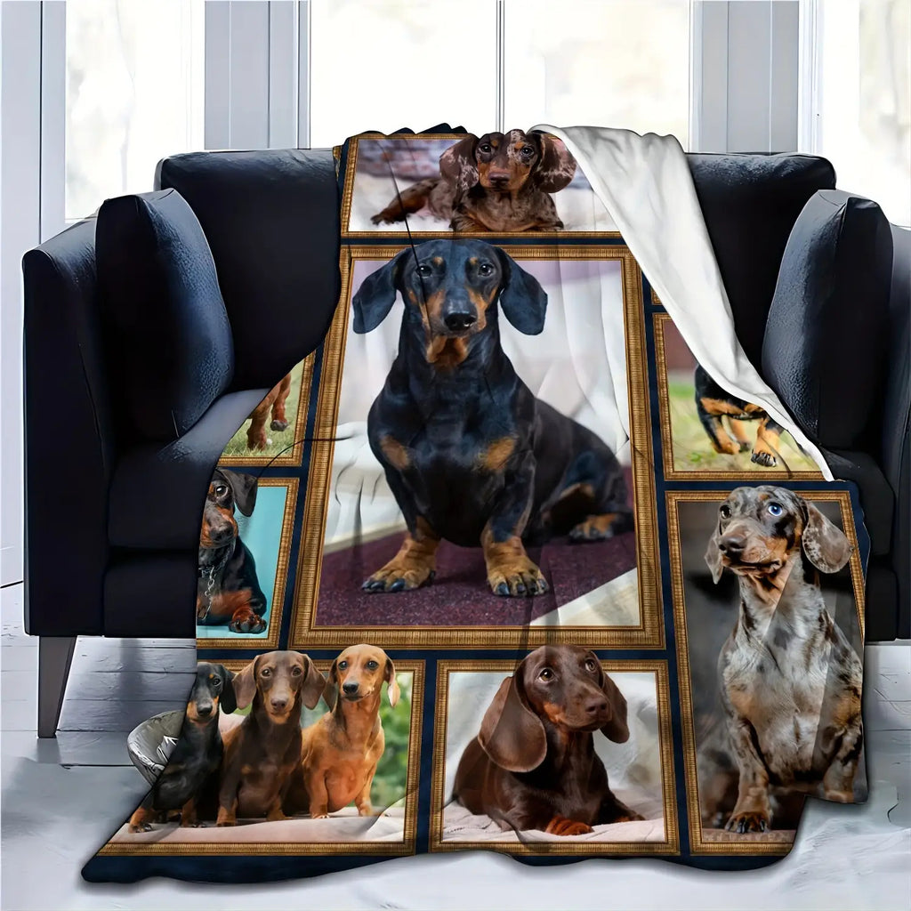 Smolander Hound Patchwork Pattern Soft Blanket Flannel Blanket 1pc