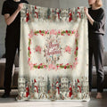 1pc, 1pc Christmas Snowman And Floral Pattern Flannel Blanket, Soft Comfortable Warm, Cream And Pink Design, Durable Plush, All-Season Sofa Blanket, Warm Cover, Multiple Sizes Available, Suitable for Living Room Sofa, Bedroom, Reading Corner