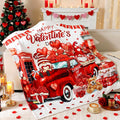 Breling Happy Valentine's Day Throw Flannel Blanket Red Truck Heart Cozy Fuzzy Warm Throw Blanket with Valentine's Themed Print Gift for Couch Sofa Bed Home Decor 60x50