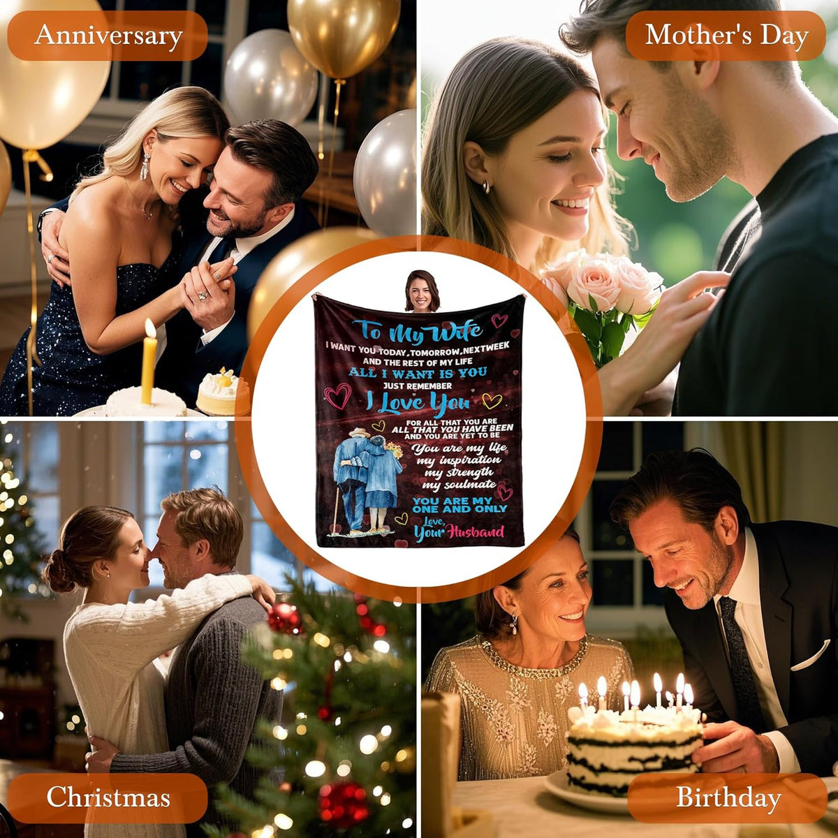 A Romantic Throw Blanket for My Wife, Perfect As a Wedding Anniversary Gift, Birthday Present, Or for Christmas And Mother'S Day
