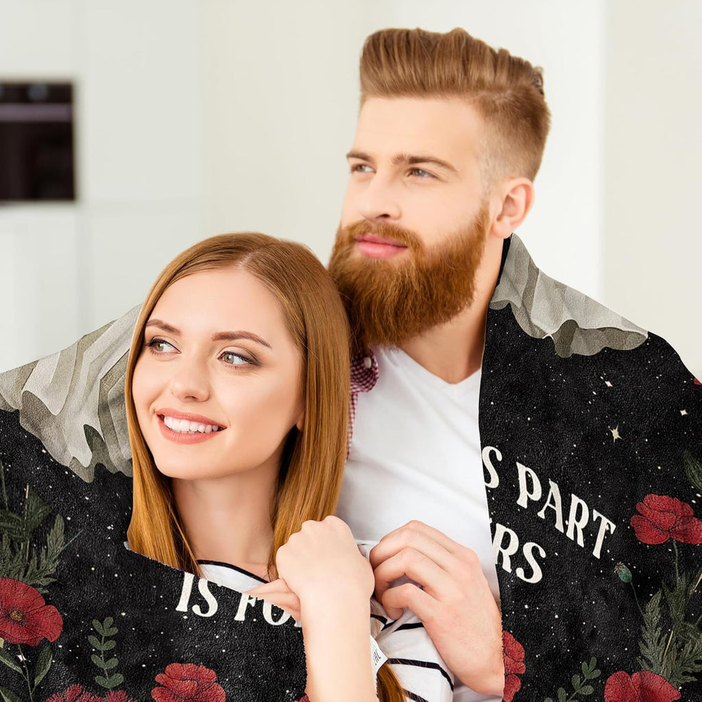 Valentines Day Gifts for Her Him- Couple Blanket, Valentines Anniversary Wedding Gifts for Women Men Wife Husband Couple, Engagement Birthday Gift for Women Friend, I Love You Gothic Blanket