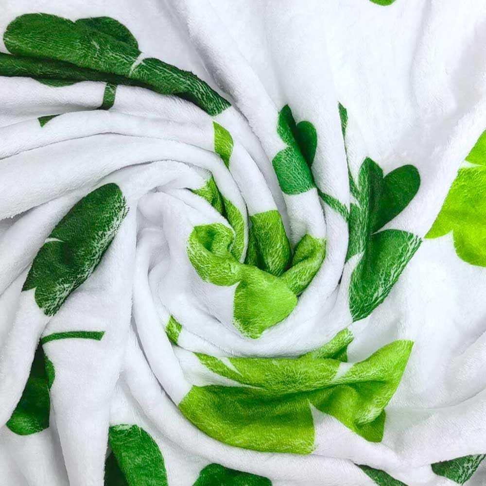 St. Patrick'S Day Cozy Blanket - Soft Flannel Throw for Couch, Microfiber Cover in Irish Green with Clover Design, Perfect for Spring, 50X60 Inches