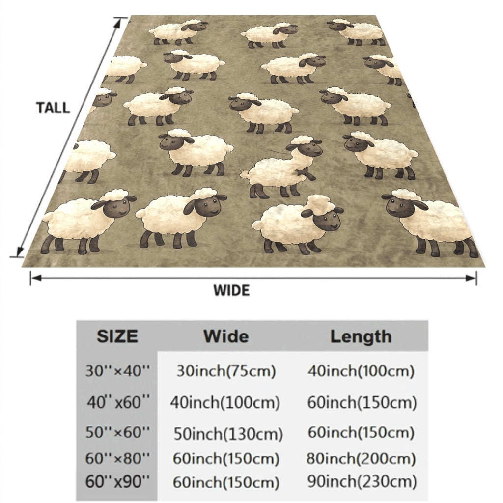 1pc a Cozy Fleece Blanket Featuring a Sheep Design, with a High-Definition Digital Print. It'S Soft, Breathable, Made of 100% Polyester, And Makes an Ideal Gift for Loved Ones
