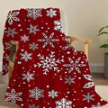 Cozy And Soft Christmas Blanket Featuring Snowflakes, Lightweight Yet Warm, Suitable for All Seasons, Perfect for Beds And Sofas, Weighing 280Gsm