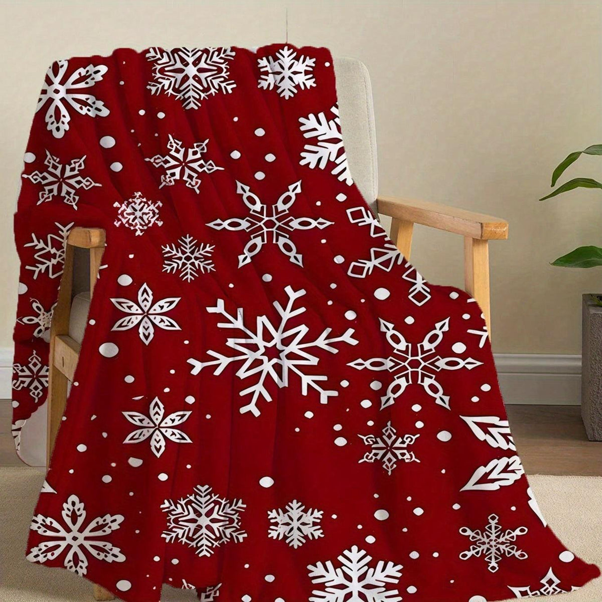 Cozy And Soft Christmas Blanket Featuring Snowflakes, Lightweight Yet Warm, Suitable for All Seasons, Perfect for Beds And Sofas, Weighing 280Gsm