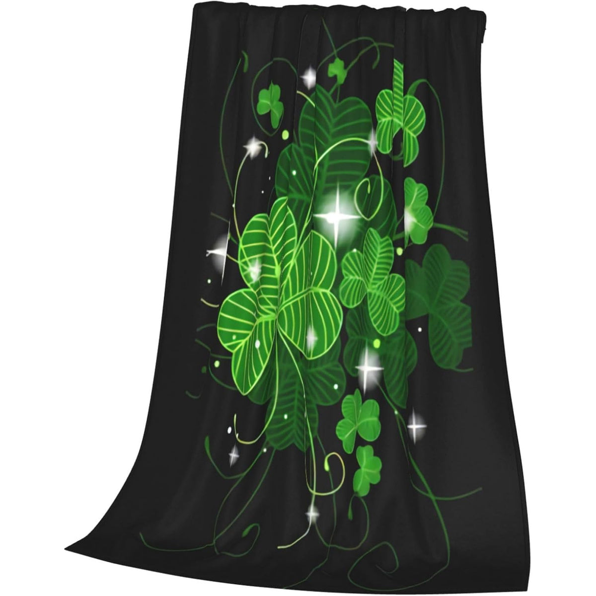 St.Patrick's Day Lucky Clover Shamrock Throw Blanket Soft Throw Blankets for Couch, Sofa, Chair, Bed, Camping, Picnic 60x50