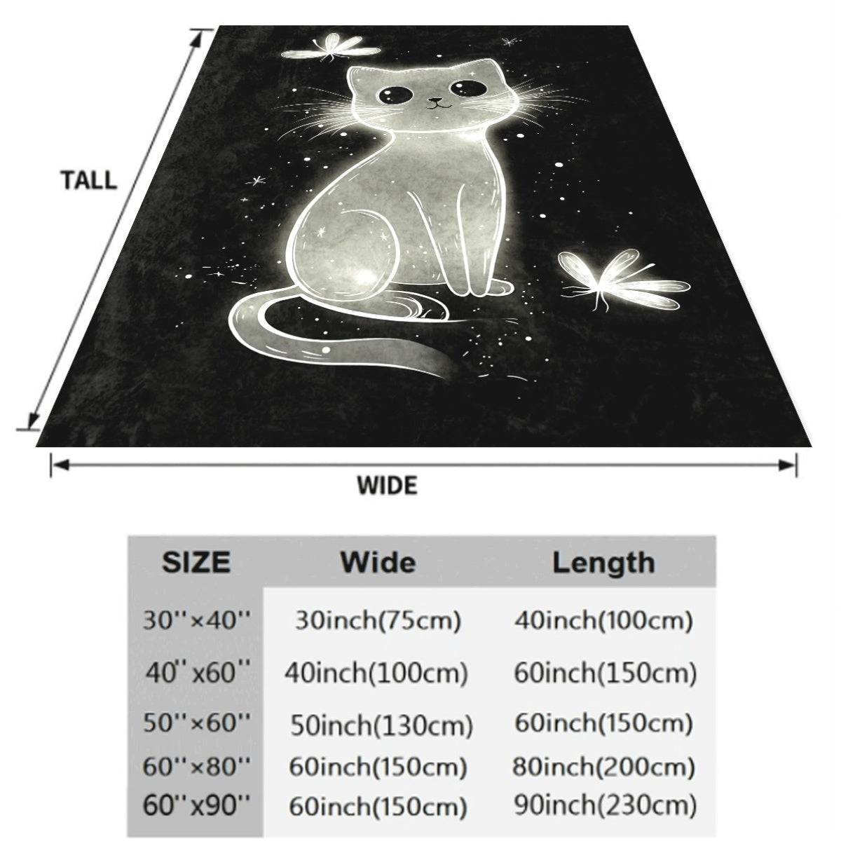 1pc 1pc a Cat Design Featuring Fireflies Suitable for Use on Sofas in Rooms Living Rooms And Couches And Chairs This Soft And Cozy Lightweight Flannel Blanket Makes a Great Gift F