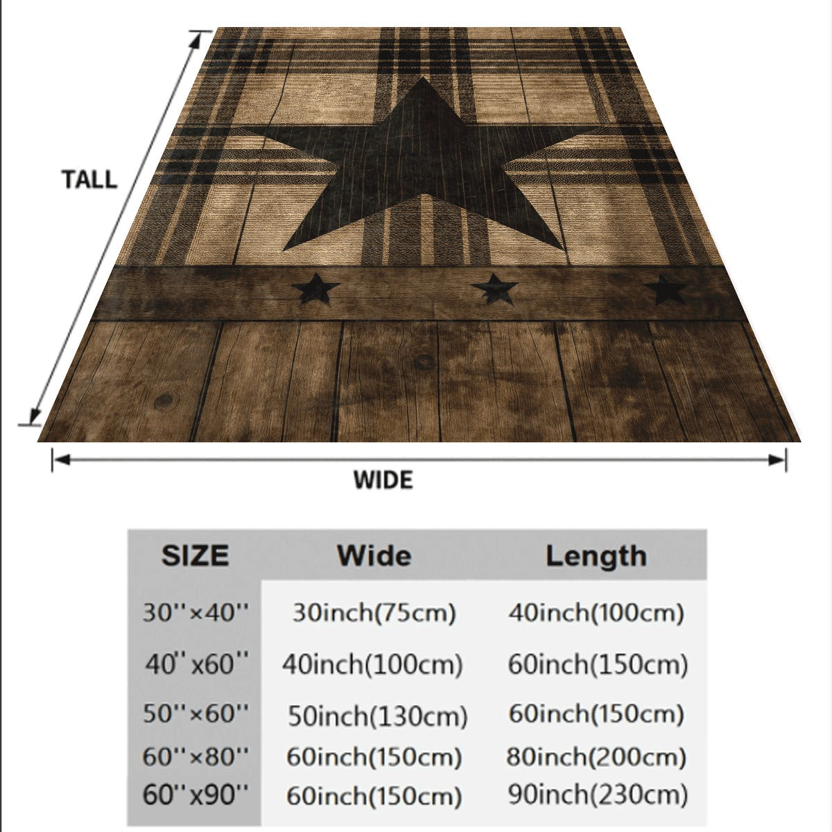 1pc Rustic Star Design Throw Blanket Cozy Lightweight All-Season Polyester Ding with Digital Print Perfect for Sofa Travel and Camping Camping Accessory Cozy Home Decor Soft T