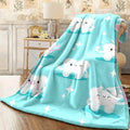 1pc Cozy Cartoon Toothbrush Print Flannel Throw Blanket Soft Reversible All-Season Comfort for Couch Office And Travel Perfect Gift for Family And Friends